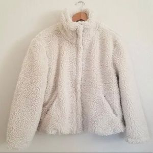 Pac Sun Ivory Sherpa Jacket
